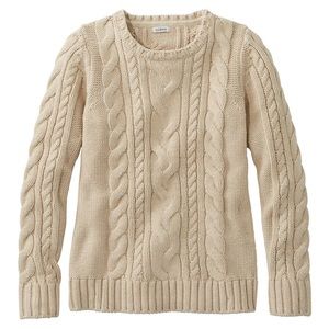 Women's Double L® Cable Sweater, Crewneck - XL